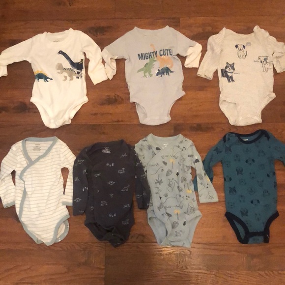 Carter's Other - Carters Boys Long Sleeve Onesies Lot of Seven Dogs and Dinosaurs 6 Month